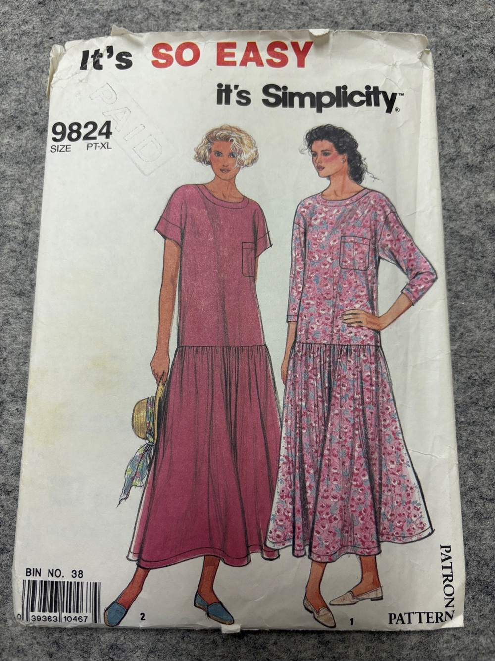 Simplicity Pink Maxi Drop-Waist Skirt Pattern - Floral & Solid Views